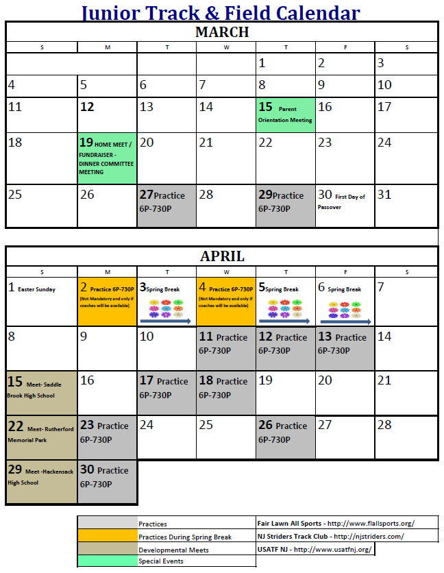 Track Calendar